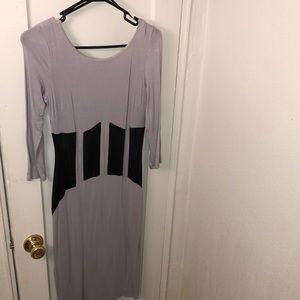 Long midi Bebe grey and black dress